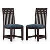 Diego Dining Chair -Finish- Mahogany, Fabric - Midnight Indigo Blue