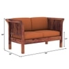 Haveli 2 Seater Wooden Sofa (Orange Colour, Teak Finish)