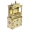 D'Dass Multi Color Mdf and Sheesham Wooden Temple With Cabinet For Pooja