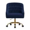 Doe Buck Clemence Modern Blue Tufted Velvet Office Chair