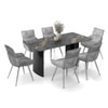 Rosen 6 Seater Ceramic Dining Table with Megan Swivel Dining Chair
