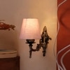 Devansh Metal Electric Wall Light in Antique Gold Colour with Grey Shade Count of 1 Light