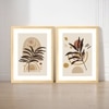 Boho Leaf Flower Moon and Sun Set of 2 Framed Posters 45x60 cm