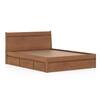 Basel Solid Wood King Size Drawer Storage Bed In Amber Walnut Finish