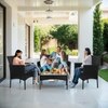 Carry Bird Wicker Patio Furniture Accessorie 4 Seater Sets In Black And Grey Colour