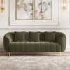 Amora 3 Seater Fabric Sofa In Deep Olive Velvet Colour
