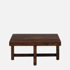 Sheesham Wood Coffee Table Set in Provincial Teak Finish With Cushioned Stools