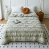 White& Green Geometric 300 Gsm Cotton Double Bed Size Comforter From Threads