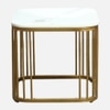Metallive Square Metal Nesting Coffee Table Set Gold Finish White Porcelain Top Set Of 2