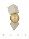 Geometric Gold Sphere Sculpture Showpiece White Decorative Table Accent 31 cm
