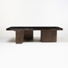 Lakesona Marble Coffee Table In Light Brown Finish