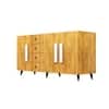 Hexa Red Multipurpose Storage Cabinet With 4 Drawer 3 Door in Giant Wood Colour