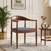 Dara Solid Wood Dining Chair in Honey Finish & Ocean Weave Colour