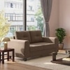 Edward 2 Seater Fabric Sofa in Mocha Brown Colour
