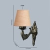 Devansh Metal Electric Wall Light in Antique Gold Colour with Beige Shade Count of 1 Light