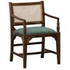 Provincial Cane & Suede Green Accent Chair