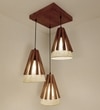 Flue Brown Solid Wood Cluster Hanging Light