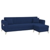Daraco Velvet L shape 5 Seater Sofa in Navy Blue Color