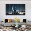 The Castle Decor Islamic Mosque Skyline Wall Art Set of 5 27x48 Inch