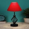 Nylah Red cotton Table lamp with Iron Base