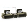 Soho Fabric Sofa With Modular Wood Top Table In Fern Fabric