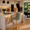 Doe Buck Verona Faux Leather Adjustable Bar Stool in Sage Colour with Gold Base
