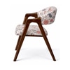 Tashi Solid Wood Dining Chair in Teak Finish & Floral Colour