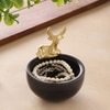 Marble Nut candy  Bowl Brass Antler embedded