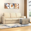 Kowloon Sectional 3 Seater Pull Out  Sofa Cum Bed with Storage In Birch Beige Colour