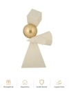Modern Abstract Balance Sculpture with Gold Sphere Decorative Table Accent