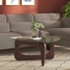 Noguchi Abstract Solid Wood Coffee Table In Dark Walnut Finish