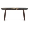 Adria Copa Cabana Black Stone 6 Seater Dining Table In New Walnut Finish