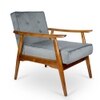 Armari Solid Wood Arm Chair in Grey Color