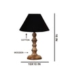 Devansh Black Cotton Table Lamp With  Wood Natural Base (10X10X16) Inches)-28
