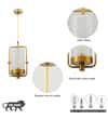 JUNIT Clear Glass and Brass Finish Metal Hanging Pendant Light