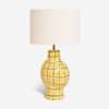 Amalfi Handicrafted Table Lamp in Yellow and blue checks Colour