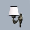Devansh Metal Electric Wall Light in Antique Gold Colour with White & Black Shade Count of 1 Light