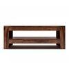 Epsilon Rectangular Solid Wood Coffee Table In Teak Finish