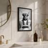 The Castle Decor Funny Elephant Reading Newspaper Toilet Wall Art 8x12 Inch