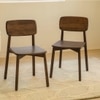 Emiko Solid Wood Dining Table with Six Chairs in Brown Colour