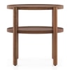 Kai Oval Solid Wood End table in Amber Walnut finish