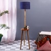 Harmon Blue Cotton Shade Floor Lamp
