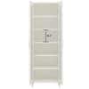 Atlanta Tall Crockery cum Bookshelf Cabinet with Toughened Glass Shutters in Antique Ebony Colour