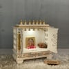 D'Dass Red Mdf and Sheesham Wooden Temple For Pooja
