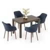 Atlas Solid Wood 4 Seater Dining Table With Rochelle Lounge Chairs