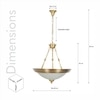 Quoizel Arlo 3-Light Pendant In Pure Brass With Frosted White Glass Shades