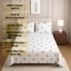 Gio White Floral 400 TC Cotton Flat Single Size Bedsheet with 2 Pillow Covers – Threads