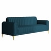 Josbert Velvet 3 Seater Sofa In  T Blue Colour