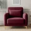 Monly Velvet 1 Seater Sofa Maroon Color
