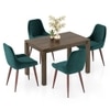 Atlas Solid Wood 4 Seater Dining Table With Rickman Lounge Chairs
